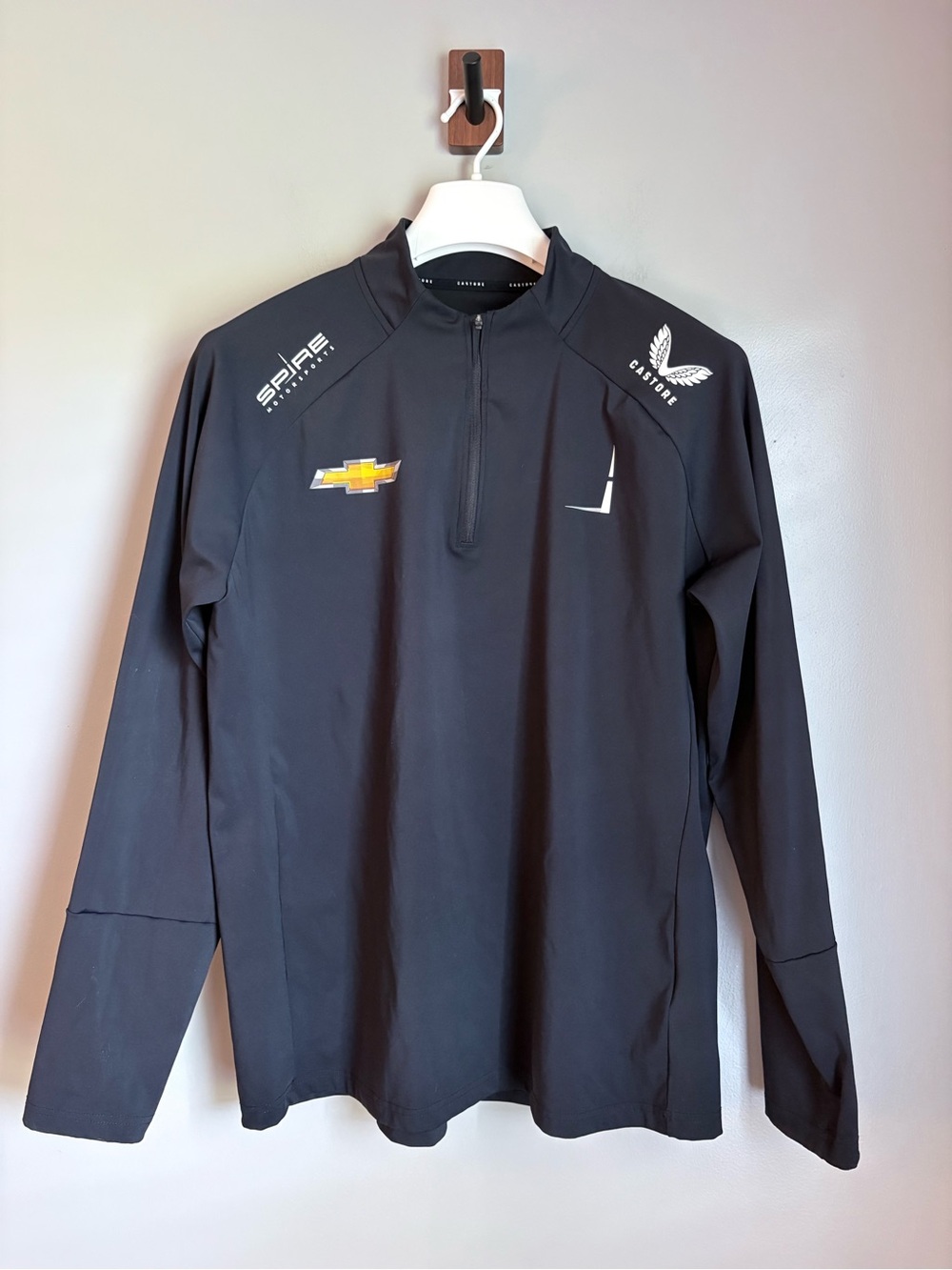 Castore Mens Large Spire Motorsports Chevrolet Quarter Zip Pullover Black NASCAR